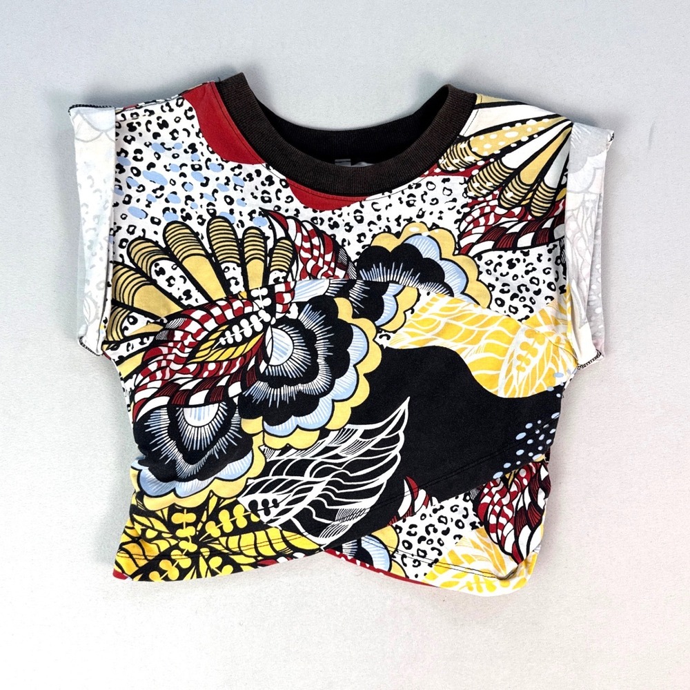 FP Movement Free People Mixed Print Crossover Back Muscle Tank Top Small